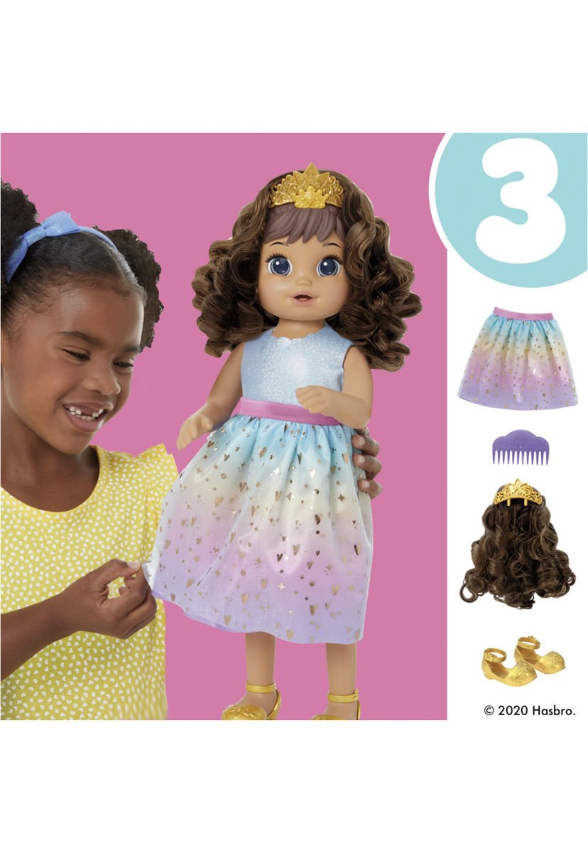 Baby Alive: Princess Ellie Grows Up! 15-Inch Doll Black Hair, Brown Eyes  Kids Toy for Boys and Girls