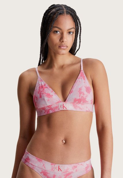 Parte Superior Bikini Calvin Klein Tie Dye Rosa Compra Ahora Dafiti