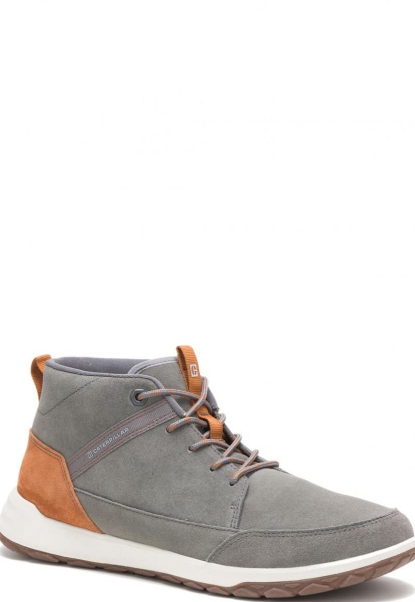 zapatilla cuero quest mid gris hombre cat