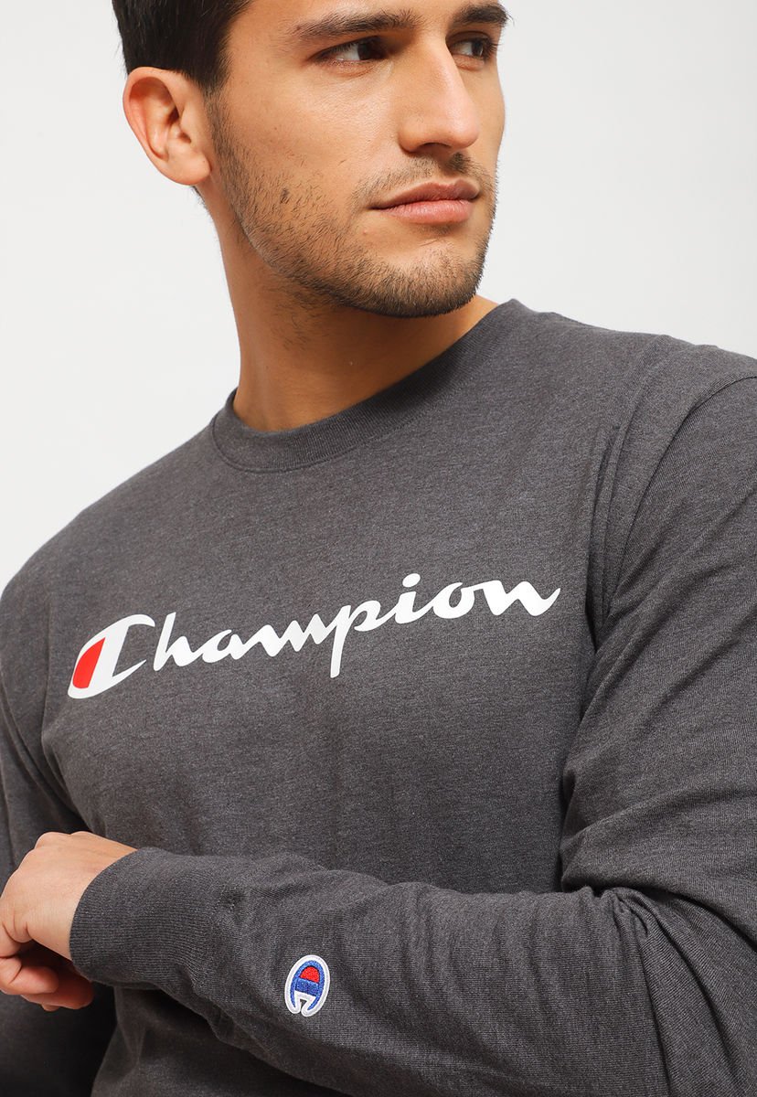 Polera champion manga discount larga