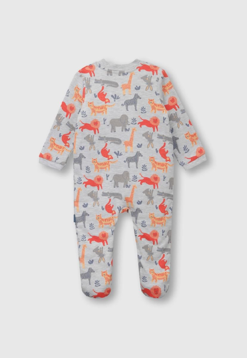 Pijama De Beb Ni o Enterito De Algod n Animales Gris Colloky 0 A