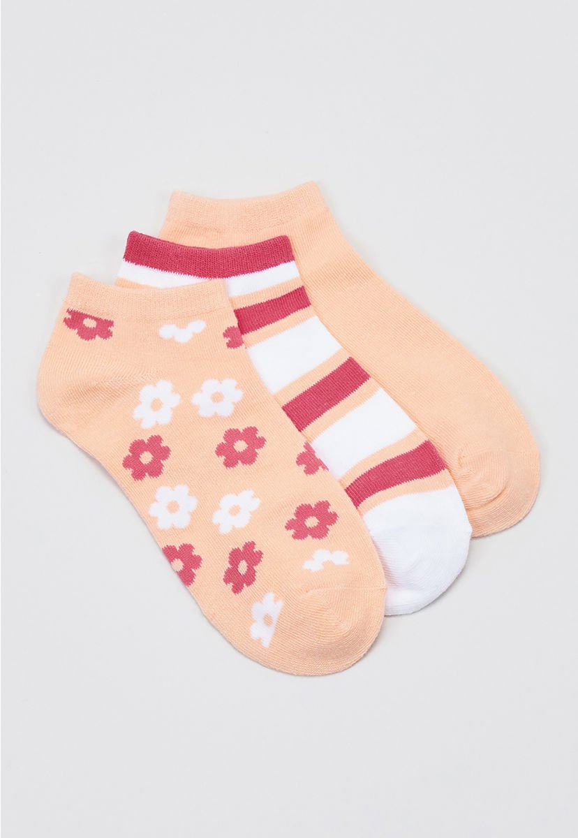 Calcetines Mujer Cortos Flores Y Línea Corona - Compra Ahora