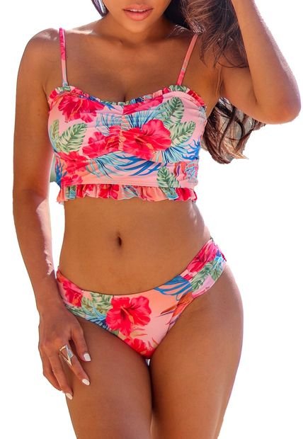 Bikini Tiro Alto Tropical Multicolor Daikiri Bikinis Compra Ahora