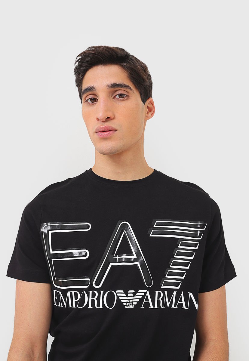 Polera EA7 Emporio Armani T-Shirt Negro - Calce Regular - Compra Ahora