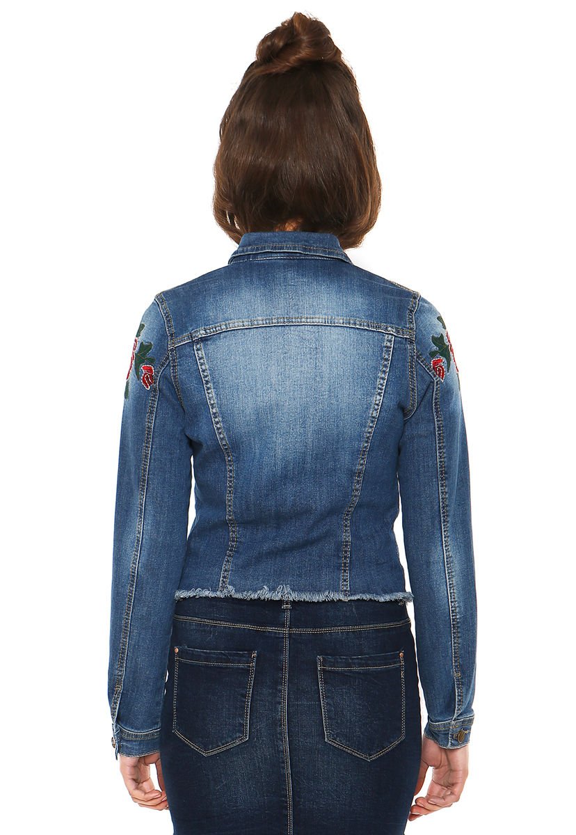 Blusa Denim S Bordado Azul Efesis Calce Regular Compra Ahora