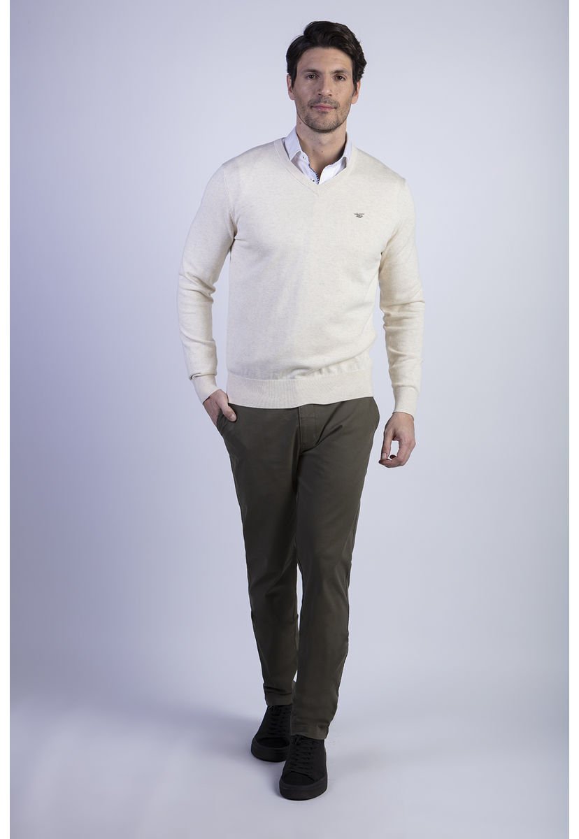 Sweater Smart Casual L S Melange Beige Ferouch Compra Ahora