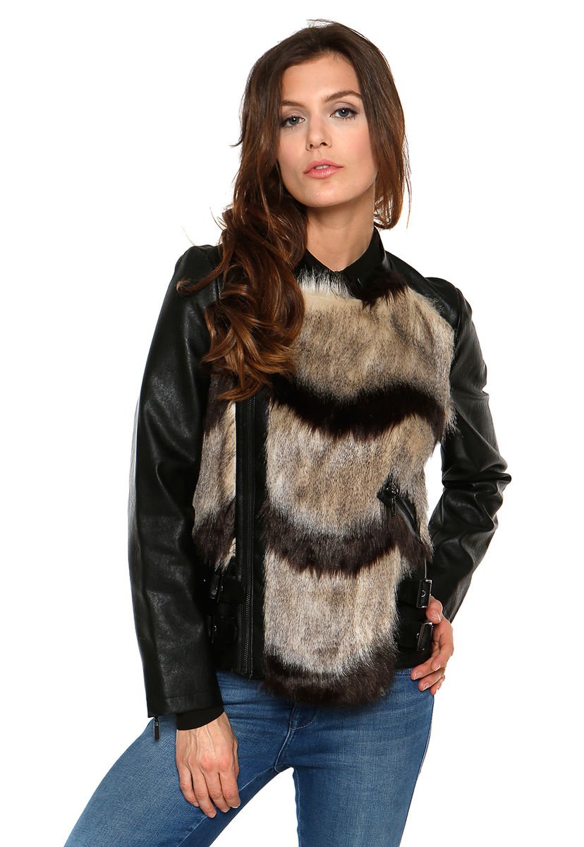 Chaqueta piel cheap beige