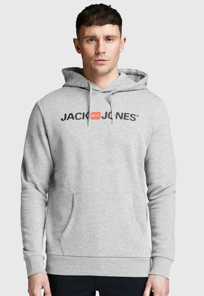 Poler n Jack Jones JJECORP OLD LOGO SWEAT HOOD NOOS Gris Calce