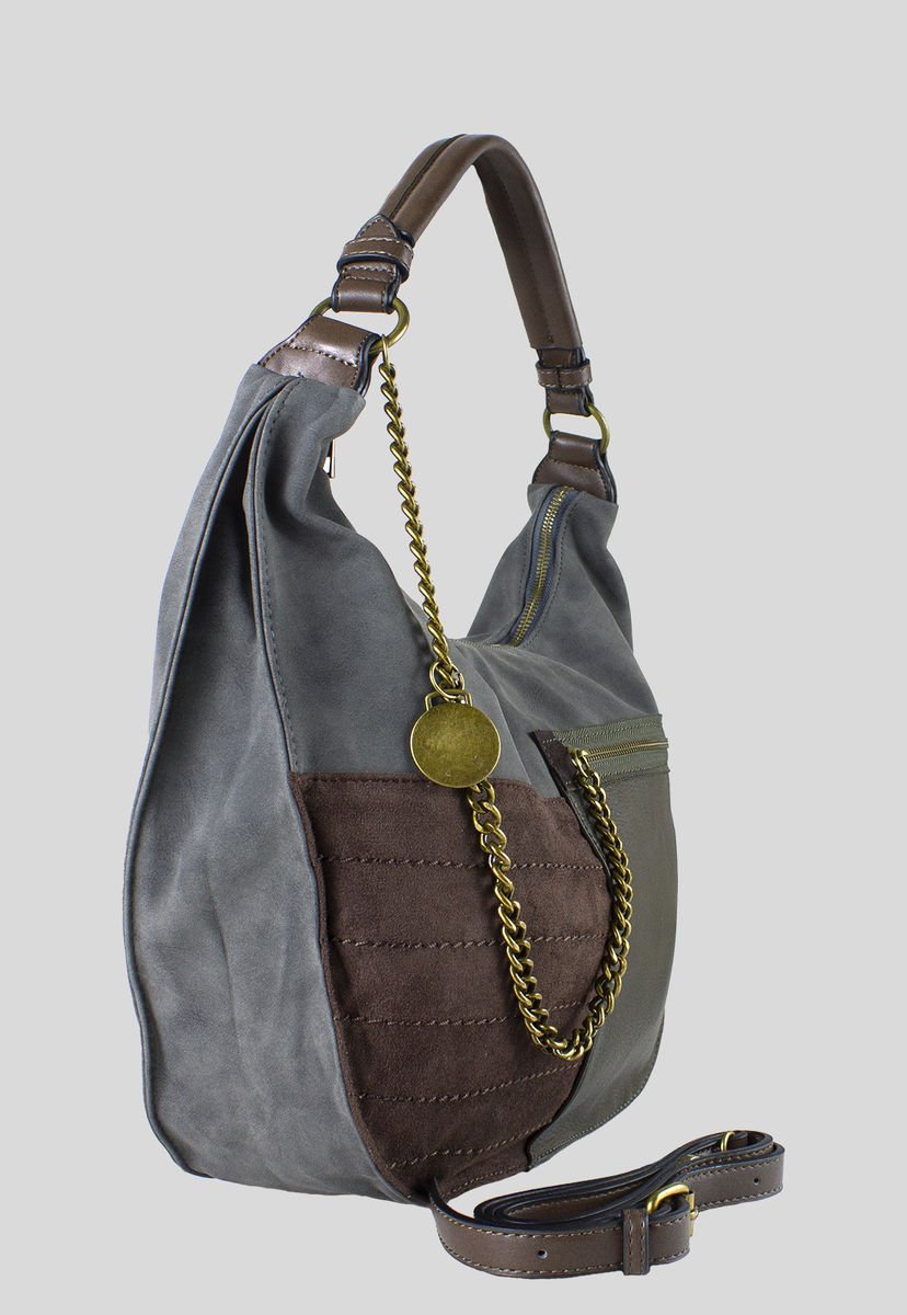 Mochila Tapa Gamuza Gris Mailea