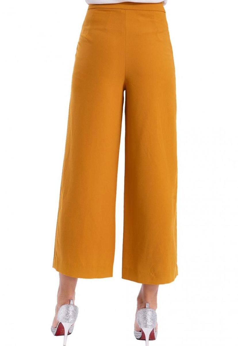 Pantalon ancho online amarillo