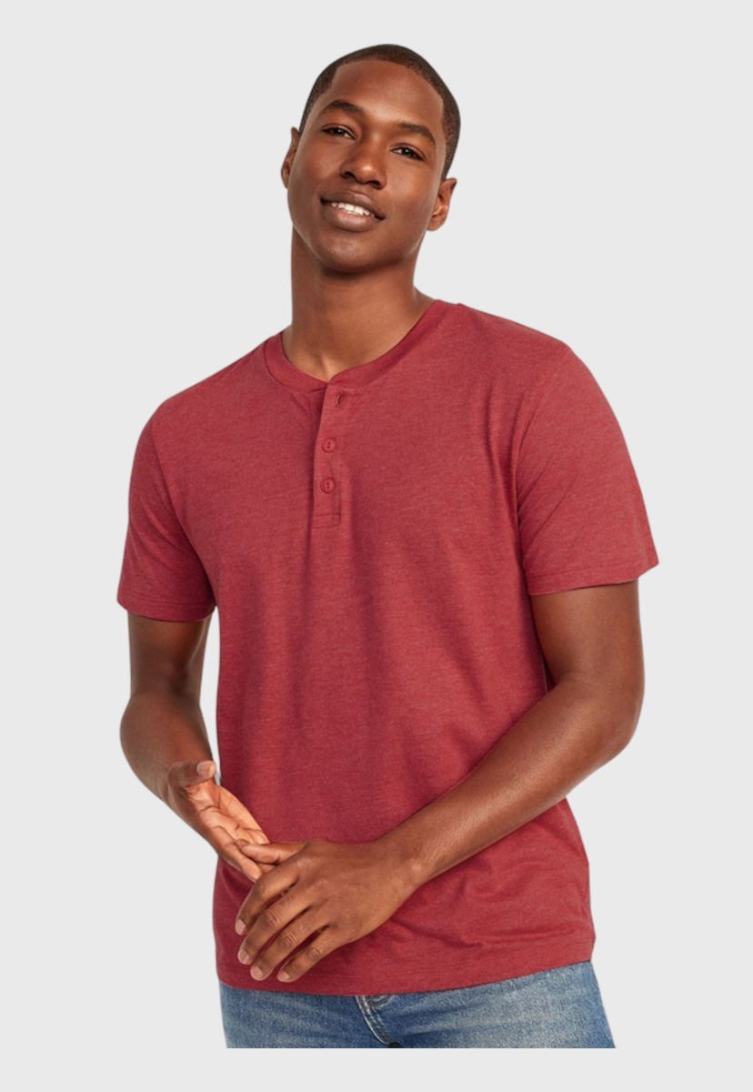 Polera Manga Corta Henley Soft Washed Burdeo Old Navy Compra