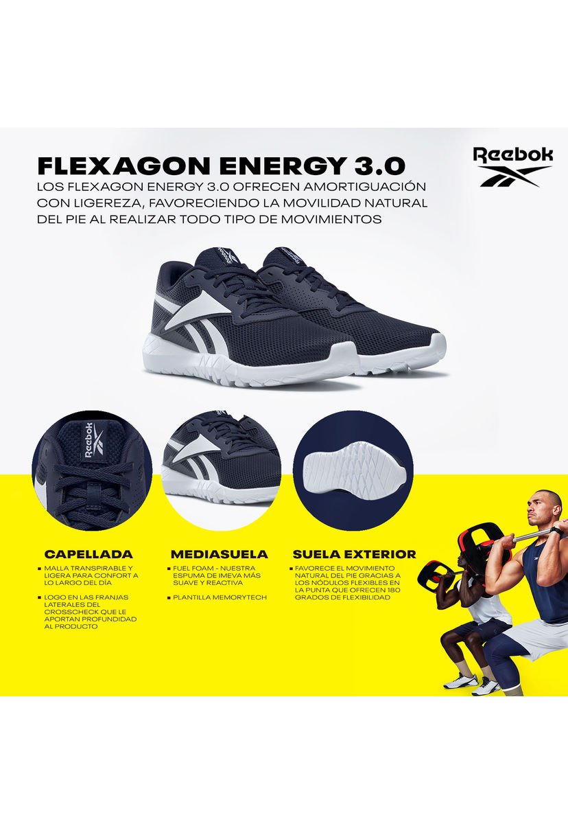 Zapatilla Deportiva Flexagon Energy 3 Memorytech Negro Reebok - Compra Ahora Dafiti Chile