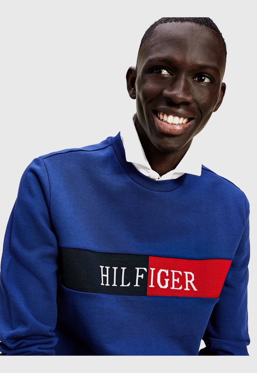 Poler n Tommy Hilfiger HILFIGER INTARSIA SWEATSHIRT Azul Calce