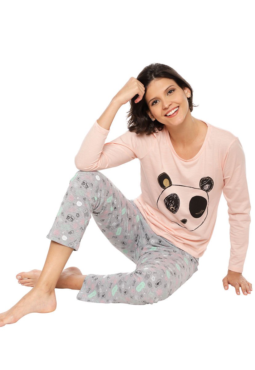 Pijama Face Rosa Kiara Tricot - Calce Regular - Compra Ahora | Dafiti Chile
