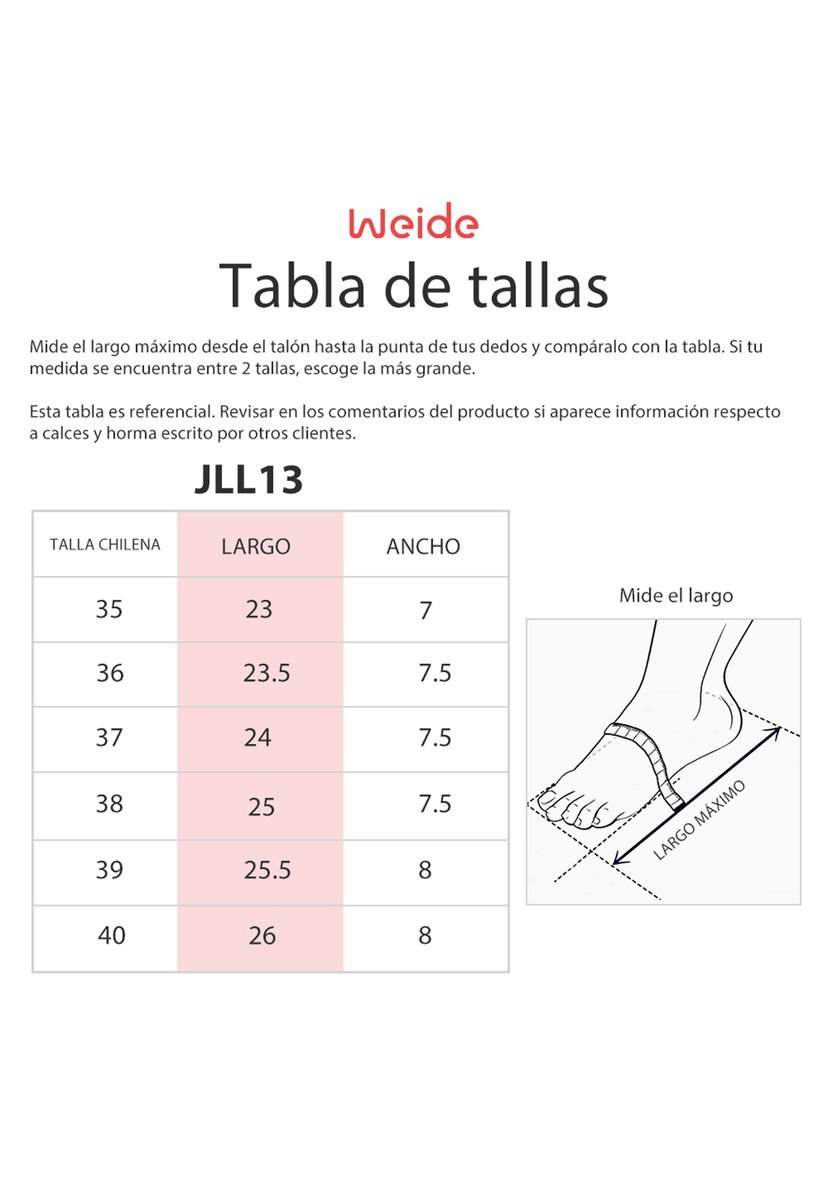 Tallas zapatillas online mujer