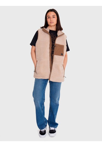 Polar Vest Sherpa Sin Mangas Café Claro Hombre 7veinte