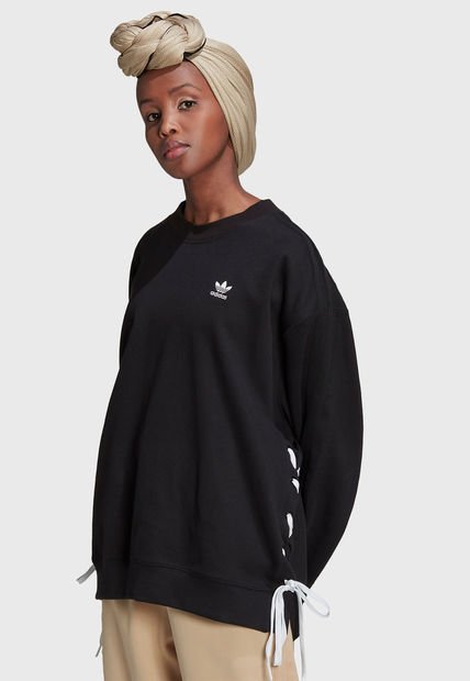 Poleron adidas originals LACED CREW Negro Calce Regular Compra Ahora Dafiti Chile