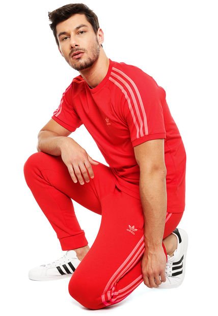 Pantalon de Buzo adidas originals Rojo Calce Holgado Compra Ahora Dafiti Chile