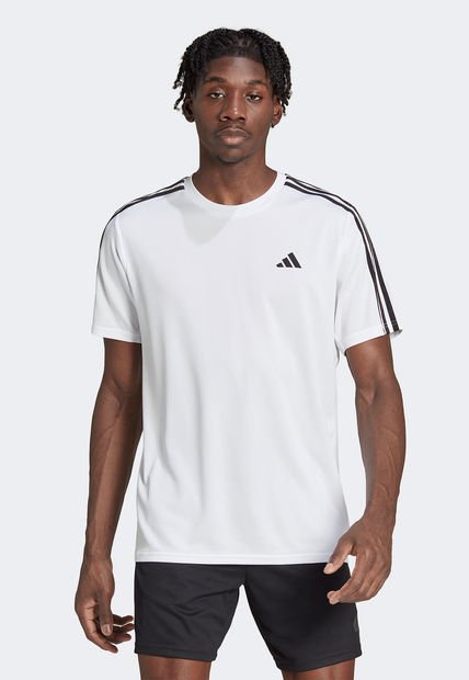 Polera adidas performance Essentials Training 3 Bandas Blanco Calce Regular Compra Ahora Dafiti Chile