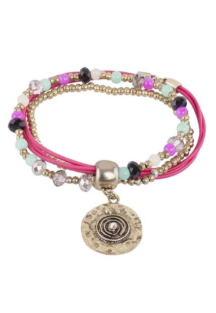 Pulsera Andrea Domínguez Varias Vueltas Fucsia