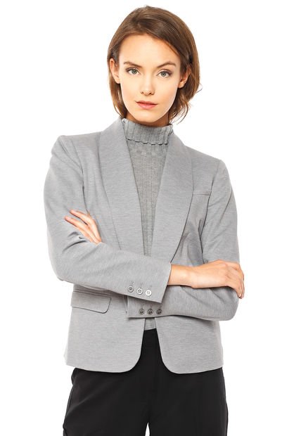 Blazer Liso Gris Ash - Calce Ajustado