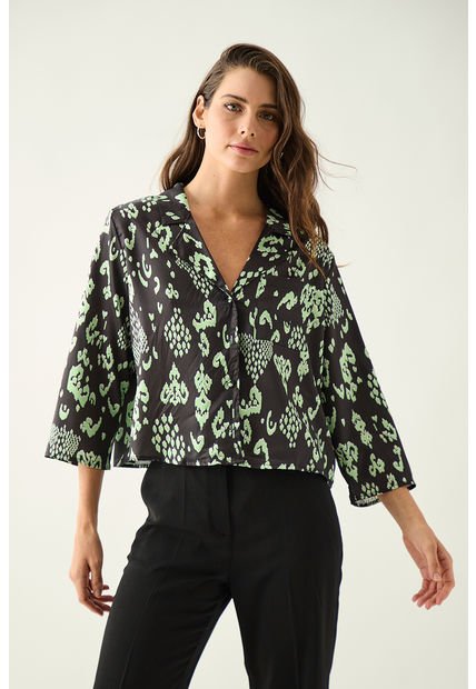 Blusa Estampada Verde Ash