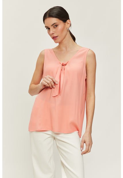 Top Liso Con Lazo Coral Ash