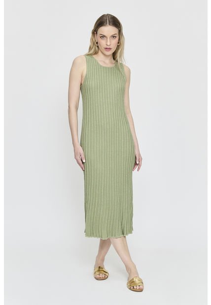 Vestido Tejido Lurex Verde Musgo Ash