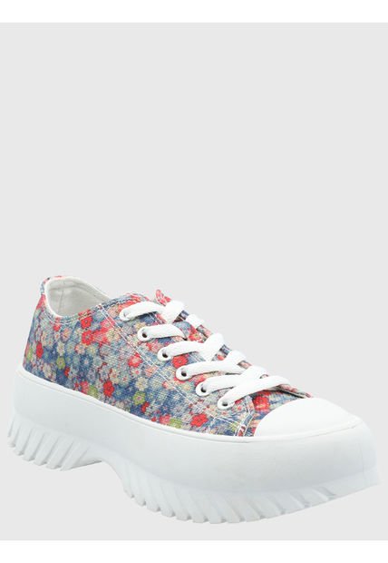 Zapatilla Mujer Bento Denim Floral Azaleia