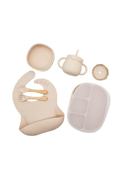 Set Alimentación October Silicona Beige Bebesit