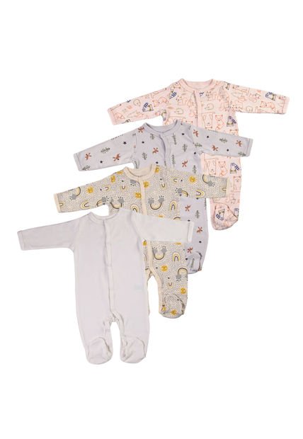 Pack De 4 Pijamas Unisex 9-12M Bebesit