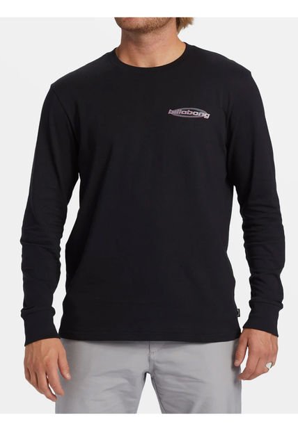 Polera Manga Larga Hombre Walled Negra Billabong