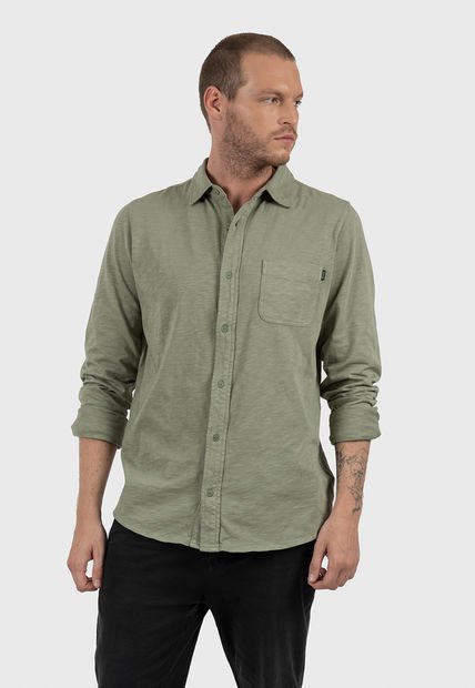 Long Sleeve Cotton Shirt Militar Black Bubba