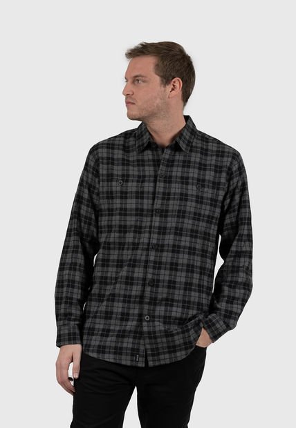 Long Sleeve Flannel Shirt Black Bubba