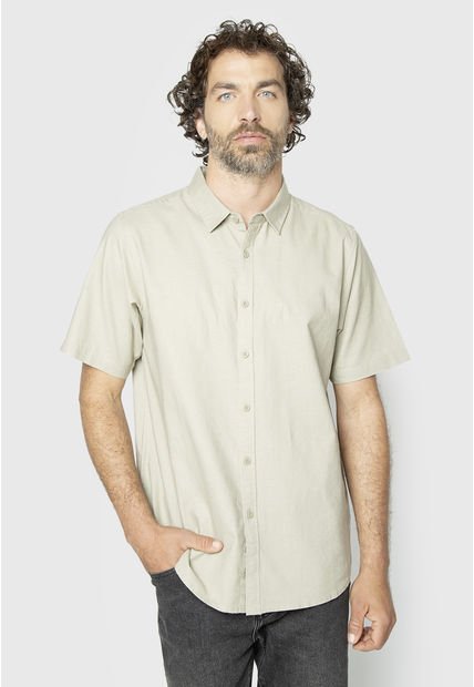 Shirt Linen Blended Fresh Moss Black Bubba