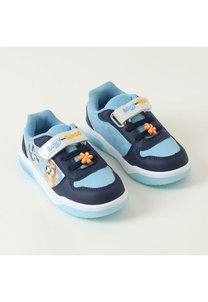 Zapatilla Con Luces Niña Flores Celeste Bluey