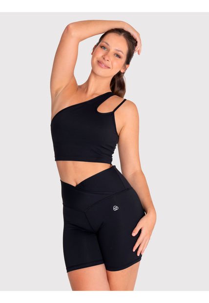 Peto Deportivo Asimétric Mujer One Shoulder Negro Bsoul