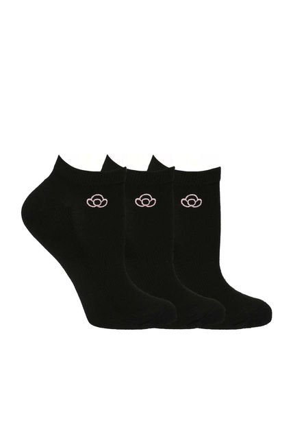 Pack 3 Calcetines Mujer Low Cut Maca Negro Bsoul