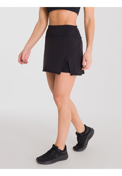 Falda Short Mujer Flo Negra Bsoul