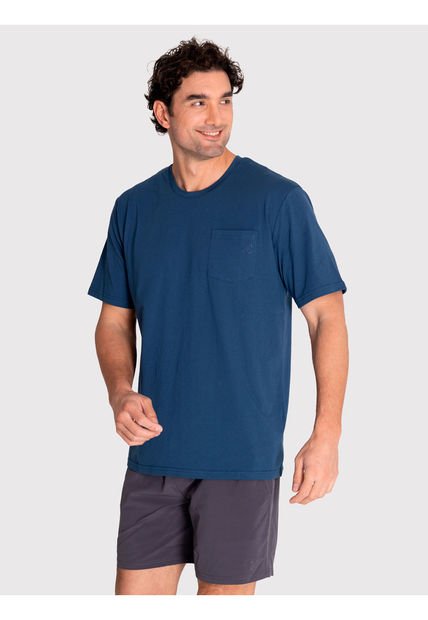 Polera Deportiva Hombre Pocket T-Shirt Azul Bsoul