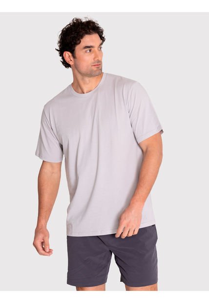 Polera Deportiva Hombre Printed TShirt Gris Claro Bsoul