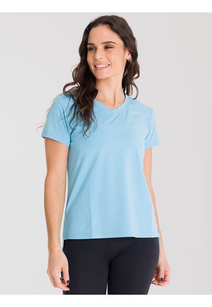 Polera Deportiva Mujer Cuello En V Celeste Bsoul