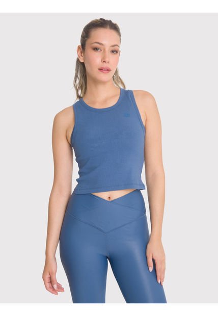 Polera Deportiva Mujer Crop Tank Livia Azul Bsoul