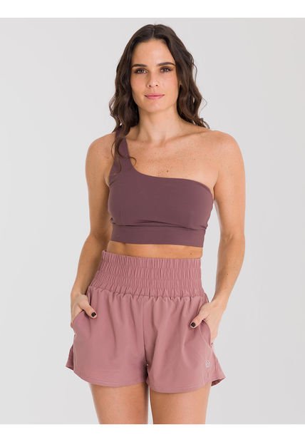 Peto Deportivo Mujer Strappy One Shoulder Café Bsoul