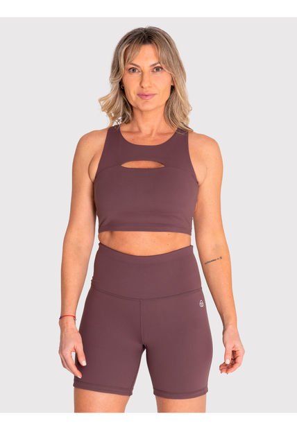 Peto Deportivo Mujer Crop Aura Café Bsoul