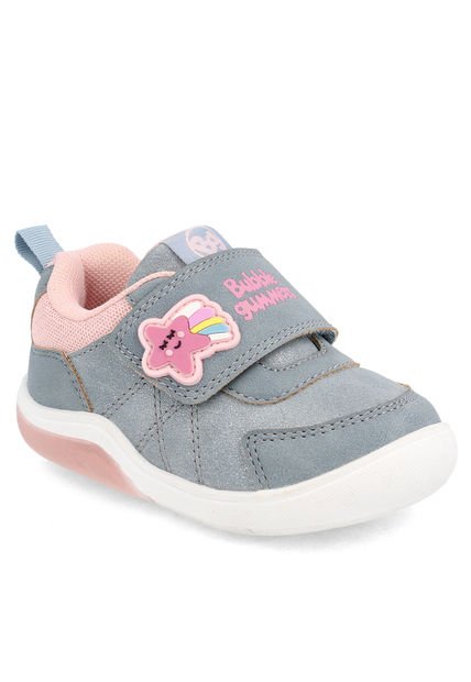 Zapatilla Con Luces Tokio Niña Gris Bubblegummers