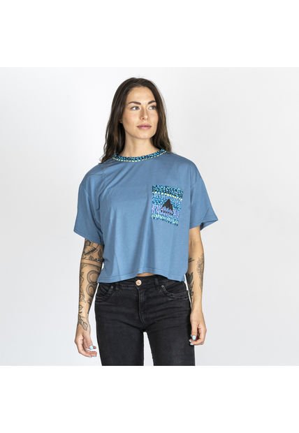 Polera M/C Mujer Mountain W Azul Burton