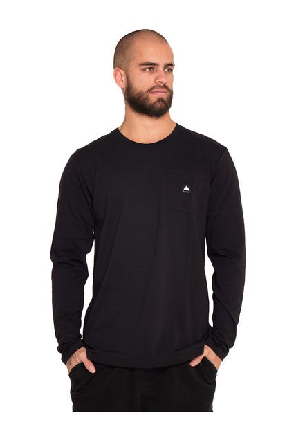 Polera Manga Larga Hombre Negro Burton