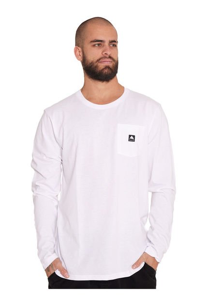 Polera Manga Larga Hombre Blanca Burton