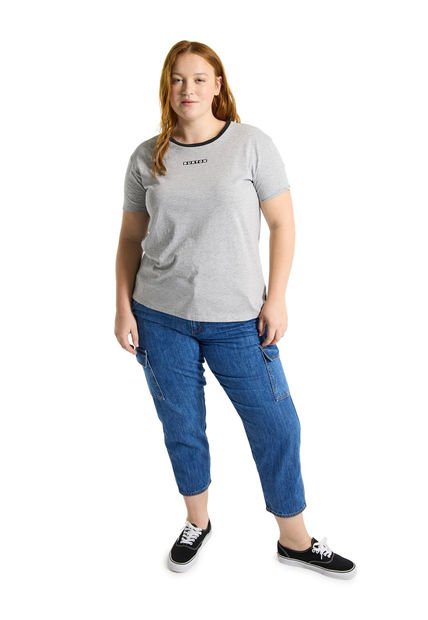 Polera Manga Corta Mujer Vault Gris Burton